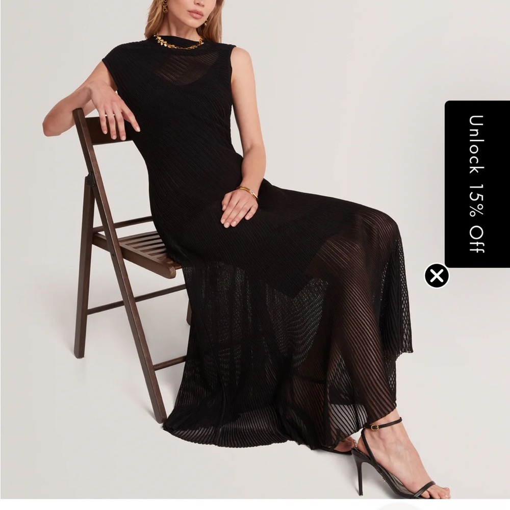 Ted Baker London Celyina Black Sheer Maxi Dress